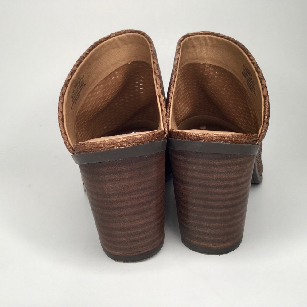Lucky Brand perforated leather upper bronze mules. - Picture 10 of 11